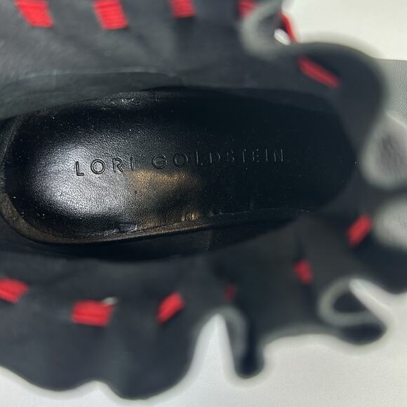 LORI GOLDSTEIN Black Collection Open Toe Ankle Booties With Ruching Detail Sz 6 - Picture 7 of 10